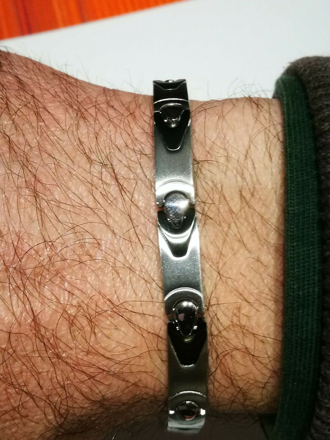 Rosso Amante bracciale da Uomo in acciaio