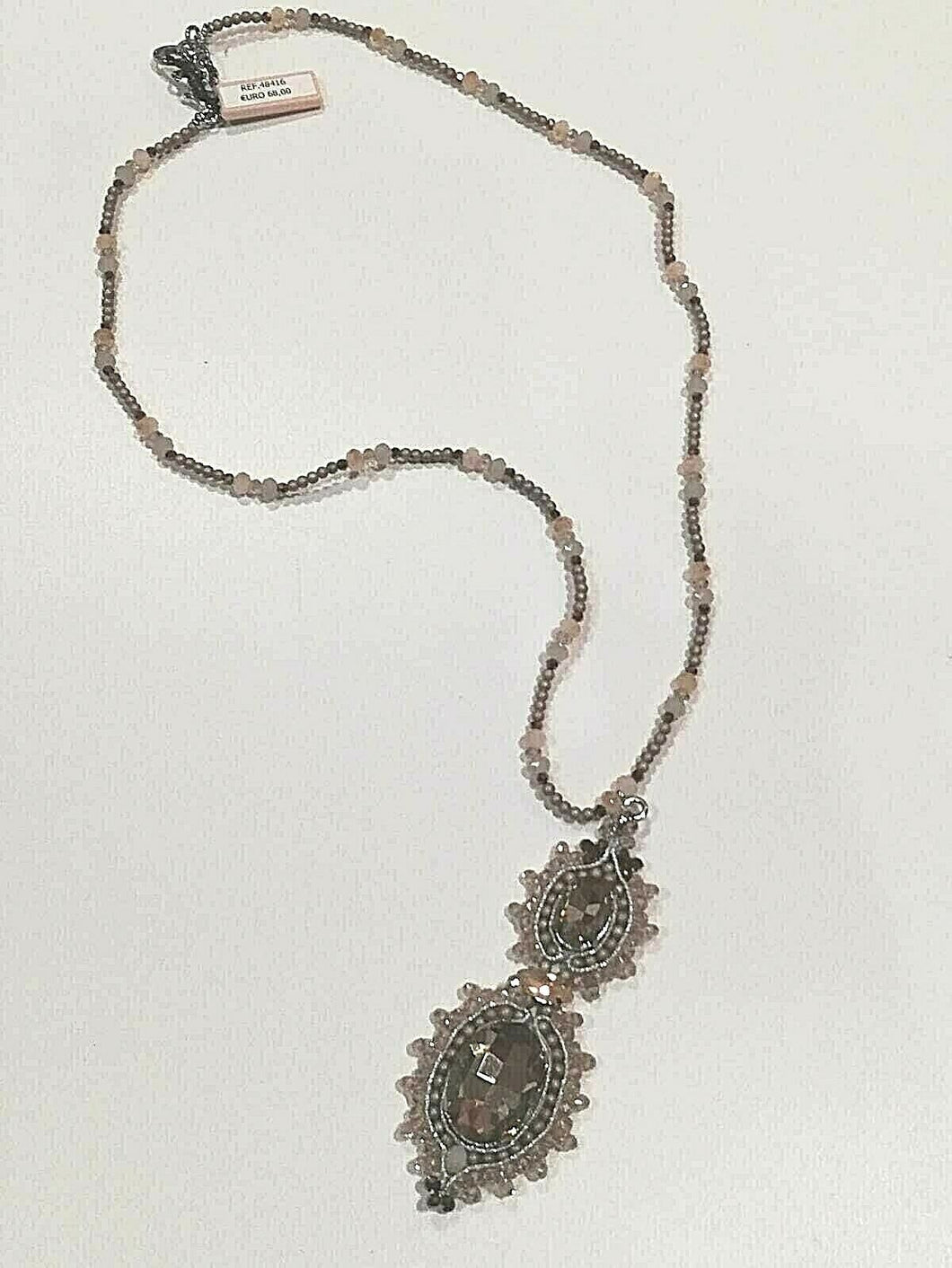 Ottaviani Bijoux Collana Donna Con Ciondolo A Doppio Rosone Color Ambra