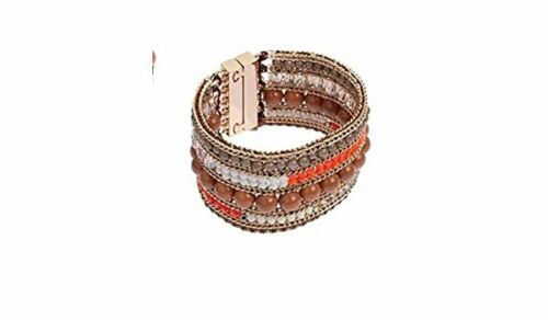 Ottaviani Bijoux Bracciale Con Pietre Col. Arancio Bianche E Marroni